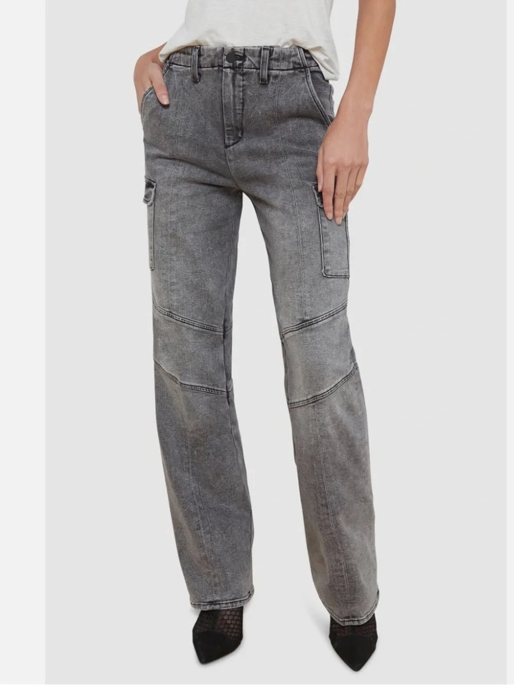 L'AGENCE Brooklyn High Rise Utility Wide Leg Jeans Size 29
